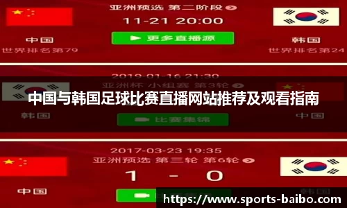中国与韩国足球比赛直播网站推荐及观看指南